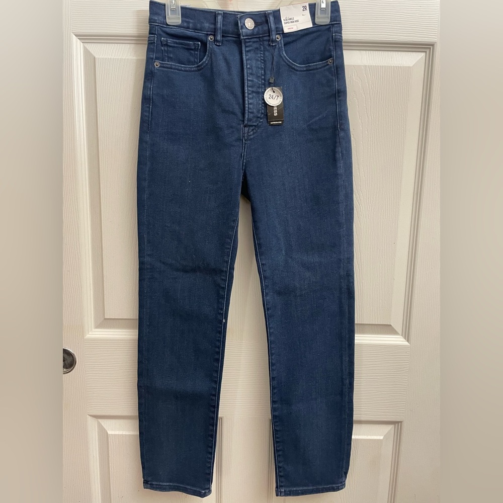Express High Rise Dark Blue Jeans NWT SIZE 2R women’s